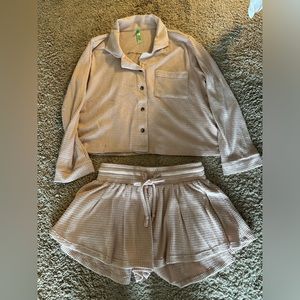 Honeydew pink pajama set